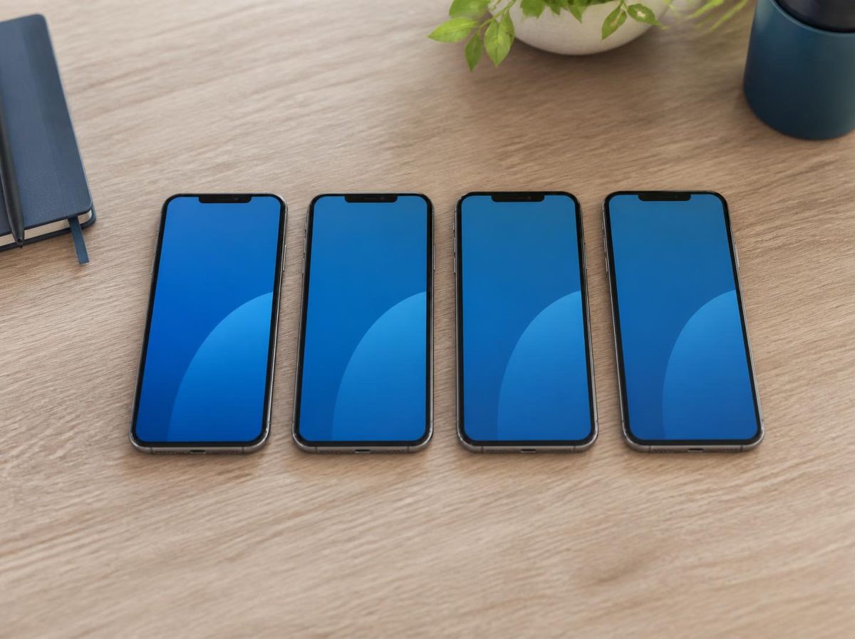 Smartphones professionnels sur un bureau